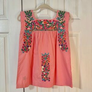 J.Marie Floral Embroidered Pink Sleeveless Boutique Top for Spring or Summer